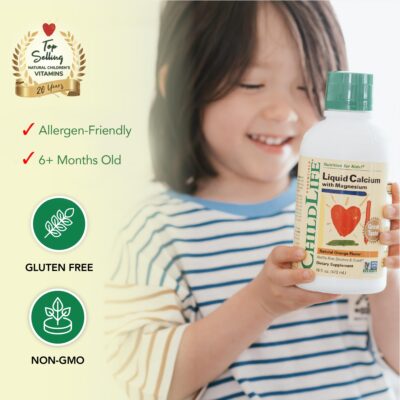 ChildLife Essentials Liquid Calcium Magnesium Supplement - Supports Healthy Bone Growth for Children, Contains Vitamin D3 & Zinc, All-Natural - Natural Orange Flavor, 16 Fl Oz Bottle (Pack of 2) - Image 4