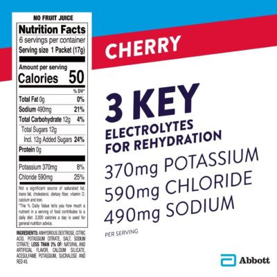 Pedialyte Electrolyte Powder Packets, Cherry, Hydration Drink, 18 Single-Serving Powder Packets - Image 5