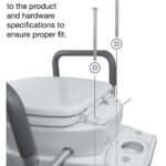 Essential Medical Supply Raised Elevated Toilet Seat Riser for a Standard Round Toilet with Padded Aluminum Arms for Support and Compatible with Toilet Seat, Standard, 17.5 x 13.5 x 3.5 Inch - Image 5