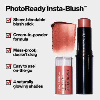 Revlon Blush Stick, PhotoReady Insta-Blush Face Makeup with Cream to Powder Formula, High Impact Color, Moisturizing Creamy Formula, 300 Rose Gold Kiss, 1.15 Oz - Image 2