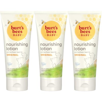 Burt's Bees Baby Nourishing Lotion, Original Scent Baby Lotion - 6 Ounce Tube - Pack of 3