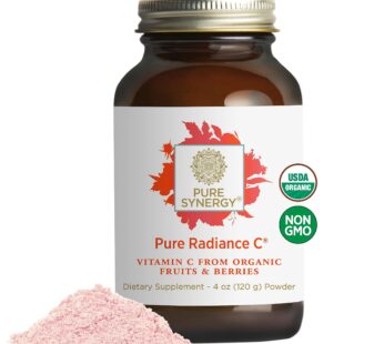 PURE SYNERGY Pure Radiance C | Organic Vitamin C Powder | 100% Natural, Whole Food, Non-GMO Supplement with Camu Camu Extract | For Immune and Collagen Support (4 oz Powder)