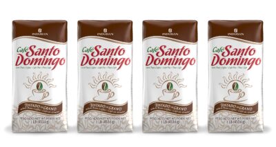 Caf? Santo Domingo, 16 oz Bag, Whole Bean Coffee, Medium Roast - Product from the Dominican Republic (Pack of 4)