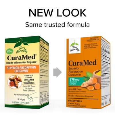 Terry Naturally CuraMed 375 mg Curcumin Complex - 60 Softgels - Superior Absorption BCM-95 - Non-GMO, Gluten-Free, Halal - 60 Servings - Image 3