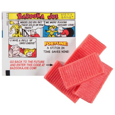 Bazooka Bubble Gum Individually Wrapped Pink Chewing Gum in Original Flavor - 10 Piece Wallet Packs (Pack of 12) - Fun Old Fashioned Candy for Kids - Image 4