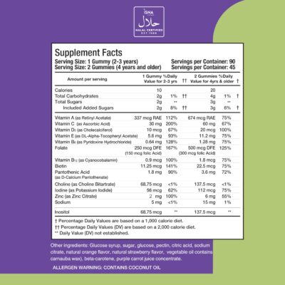 Halal Vitamins, Kids Vitamins, Kids Multivitamin Gummies Noor Vitamins: Vitamin C for Kids, D3, and Zinc for Immunity, B6 B12 for Energy. Non-GMO, Halal Gummies - 90 Count Gummy Vitamins for Kids - Image 2