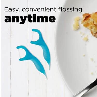 GUM Advanced Care Floss Picks - Dental Flossers for Adults with Vitamin E and Fluoride - Extra Strong Shred-Resistant Dental Floss, Easy Grip Handle, Fresh Mint Flavor, 90 ct - Image 6