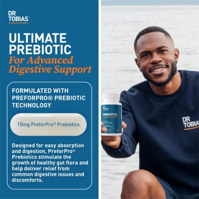 Dr. Tobias Prebiotics, Supports Digestion & Gut Health, Feed Good Probiotic Bacteria, Boost Gut Immune Function, Vegan & Non-GMO Gut Health Supplements for Men and Women, 30 Capsules, 30 Servings - Image 2