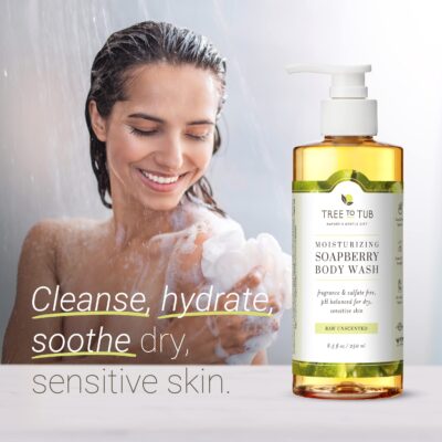 Tree to Tub Unscented Body Wash for Sensitive Skin & Dry Skin - Moisturizing pH Balanced Fragrance Free Body Wash, Hydrating Sulfate Free Body Soap for Women & Men w/Organic Shea Butter, Natural Aloe - Image 2