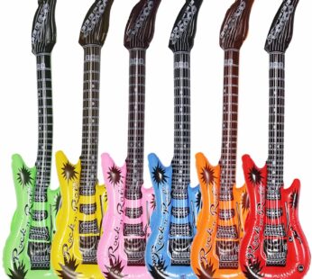 Dr.dudu Inflatable Guitar, Waterproof Assorted Colors Party Decoration (6pack)