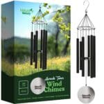 Nature?s Melody Aureole Tunes Wind Chimes ? Outdoor Windchime with 6 Tubes Tuned to E Pentatonic Scale, 100% Rustproof Aluminum, Powder Finish & S Hook Hanger for Sympathy, Memorial Gift or Zen Garden