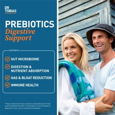 Dr. Tobias Prebiotics, Supports Digestion & Gut Health, Feed Good Probiotic Bacteria, Boost Gut Immune Function, Vegan & Non-GMO Gut Health Supplements for Men and Women, 30 Capsules, 30 Servings - Image 3