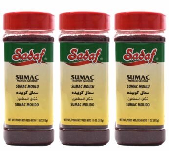 Sadaf Sumac spice ground – Pure sumac seasoning powder – Kosher – Persian spice – Medium Ground – 11 oz Bottle (Pack of 3)