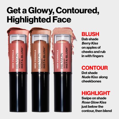 Revlon Blush Stick, PhotoReady Insta-Blush Face Makeup with Cream to Powder Formula, High Impact Color, Moisturizing Creamy Formula, 300 Rose Gold Kiss, 1.15 Oz - Image 3