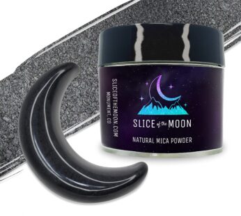 Slice of the Moon | Black Natural Mineral Mica Powder, 0.88oz (25g) | for Personal or Professional Use – Cosmetics, Epoxy Resin Projects, Nail Polish, Soaps, Bath Bombs, and Art Projects