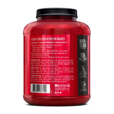 BSN SYNTHA-6 ISOLATE Protein Powder, Vanilla Ice Cream, 4.02 lb (48 servings) - Image 9