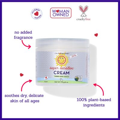 California Baby Super Sensitive Cream (Unscented) | Plant-based | Allergy Friendly | No Added Fragrance | Baby Sensitive Cream & Moisturizer for Dry, Very Sensitive Skin | 4oz. - Image 3