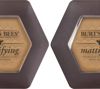 Burts Bees 100% Natural Mattifying Powder Foundation, Nutmeg – 0.3 Ounce (Pack of 2)