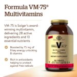 Solgar Formula VM-75, 360 Tablets - Multivitamin with Chelated Minerals - Vitamin A, B6, B12, C, D, E - Biotin, Magnesium, Calcium, Iron, Zinc - Vegan, Gluten Free, Dairy Free, Kosher - 360 Servings - Image 3