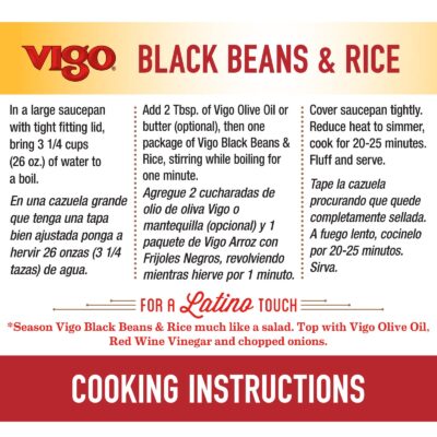 Vigo Authentic Black Beans & Rice, Low Fat, 8oz (Black Beans & Rice, Pack of 12) - Image 4