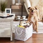 Bone Dry Pet Storage Collection Lattice Paw Print, Medium Rectangle, White/Gray - Image 5