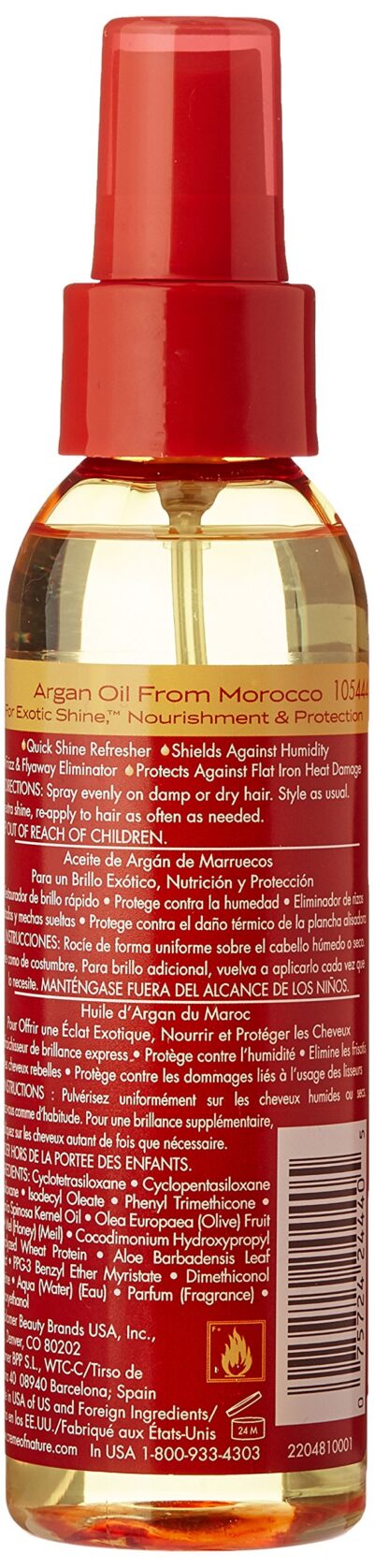 Creme Of Nature, Argan Oil Anti Humidity Gloss & Shine Mist, Argan Oil Of Morocco, Provides Heat Protection, 4 Fl Oz - Image 2