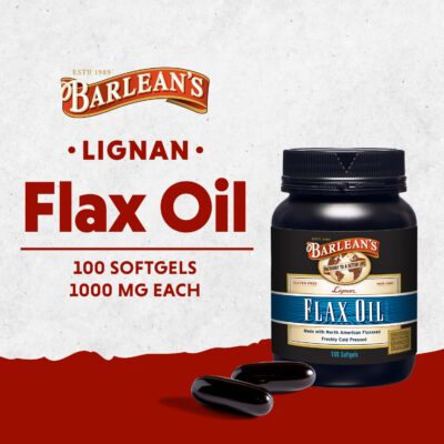 Barlean's Lignan Flaxseed Oil Softgels, Cold-Pressed Flax Seed Supplement with 1,550 mg ALA Omega-3 Fatty Acids for Joint & Heart Health, 1000mg, 100 ct - Image 2