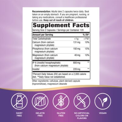 Nature's Way Cell Fort? IP-6 & Inositol Supplement, Supports Natural Killer Cell Activity*, Immune Support*, Gluten-Free, Vegan, 240 Capsules (Packaging May Vary) - Image 5