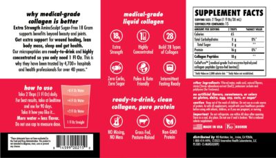 Health Direct AminoSculpt Sugar-Free Collagen Supplement - High Potency Medical-Grade Protein for Hair, Skin, Nails & Joints, Grass-Fed, Non-GMO, Liquid Collagen - Smooth Mango - 15 Fl Oz - Image 4
