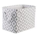 Bone Dry Pet Storage Collection Lattice Paw Print, Medium Rectangle, White/Gray - Image 2