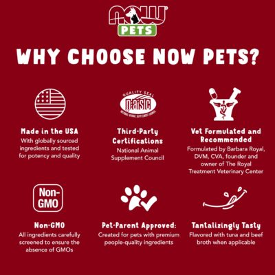 NOW Pet Health, G.I. Support Supplement, Formulated for Cats & Dogs, NASC Certified, 90 Chewable Tablets - Image 5