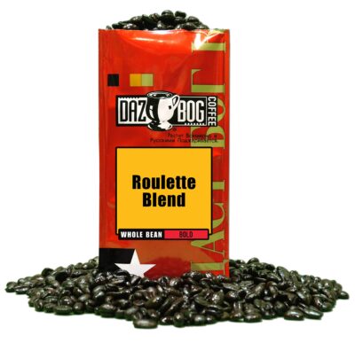 Dazbog Coffee | Roulette Blend | Whole Bean | 11 oz. | Light & Dark Roasts | Smoky French Roasted Coffee | Full Bodied Blend | Vacuum Sealed Freshness