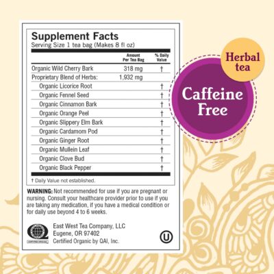 Yogi Tea - Throat Comfort (6 Pack) - Soothes the Throat with Wild Cherry Bark, Licorice Root, Mullein, and Ginger - Caffeine Free - 96 Organic Herbal Tea Bags - Image 3