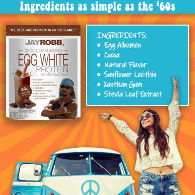 Jay Robb Chocolate Egg White Protein Powder, Low Carb, Keto, Vegetarian, Gluten Free, Lactose Free, No Sugar Added, No Fat, No Soy, Nothing Artificial, Non-GMO, Best-Tasting, (24 oz, Chocolate) - Image 4