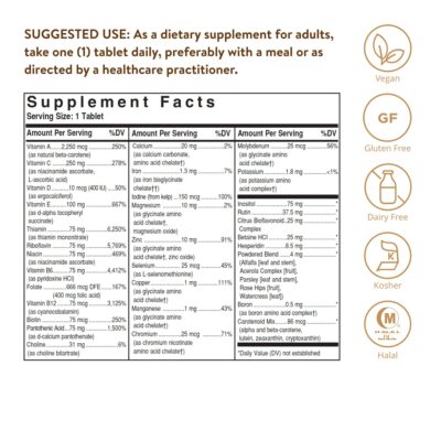 Solgar Formula VM-75, 360 Tablets - Multivitamin with Chelated Minerals - Vitamin A, B6, B12, C, D, E - Biotin, Magnesium, Calcium, Iron, Zinc - Vegan, Gluten Free, Dairy Free, Kosher - 360 Servings - Image 2