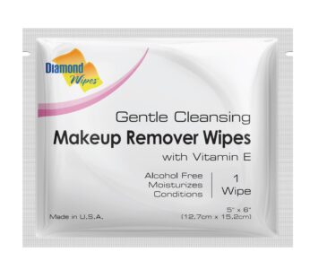 Diamond Wipes Face Cleansing and Waterproof Makeup Remover Wipes, Case of 50 Wipes, Alcohol Free Wipes with Vitamin E