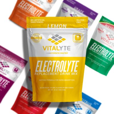 Vitalyte Electrolyte Powder Drink Mix, Isotonic Electrolyte Hydration Mix, Gluten Free Post Workout Powder Mix, Pack of 1, 35 oz., Lemon Flavor