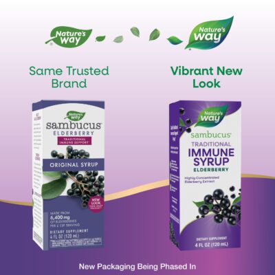 Nature?s Way Sambucus Elderberry Traditional Immune Syrup, Highly Concentrated Black Elderberry Extract, Traditional Immune Support*, Delicious Berry Flavored, 4 Fl Oz (Packaging May Vary) - Image 2
