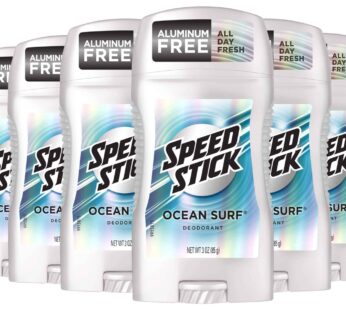 Speed Stick Underarm Deodorant for Men, Aluminum Free, Ocean Surf – 3 Ounce (Pack of 6)