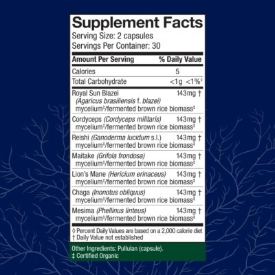 Host Defense Stamets 7-7 Species Blend - Mushroom Supplement for Immune Support - includes Royal Sun Blazei, Cordyceps, Reishi, Maitake, Lion's Mane, Chaga & Mesima - 60 Capsules (30 Servings)* - Image 2