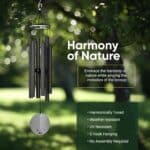 Nature?s Melody Aureole Tunes Wind Chimes ? Outdoor Windchime with 6 Tubes Tuned to E Pentatonic Scale, 100% Rustproof Aluminum, Powder Finish & S Hook Hanger for Sympathy, Memorial Gift or Zen Garden - Image 4