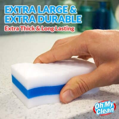 (25 Pack) Extra Durable Eraser Sponge - Extra Thick, Long Lasting, Premium Melamine Sponges in Bulk - Multi-Purpose Power Scrubber - Bathroom, Kitchen, Floor, Bathtub, Toilet, Baseboard, Wall Cleaner - Image 3