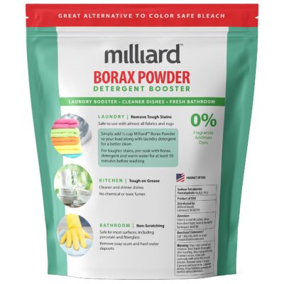 Milliard Borax Laundry Booster, Pure Multi Purpose Cleaner - Detergent Powder (5 lb) - Image 2