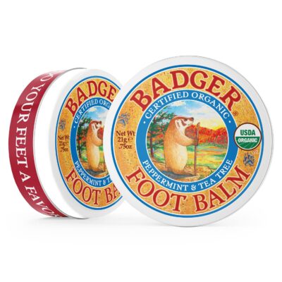 Badger - Foot Balm, Peppermint & Tea Tree, Heel Balm for Dry Cracked Feet, Certified Organic, Foot Balm with Essential Oils, Extra Virgin Olive and Jojoba Oils, 0.75 oz - Image 3