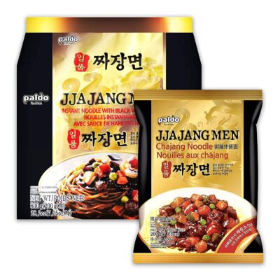 Paldo Fun & Yum Ilpoom Jjajangmen Chajang Noodle, Pack of 4, Traditional Brothless Chajang Ramen