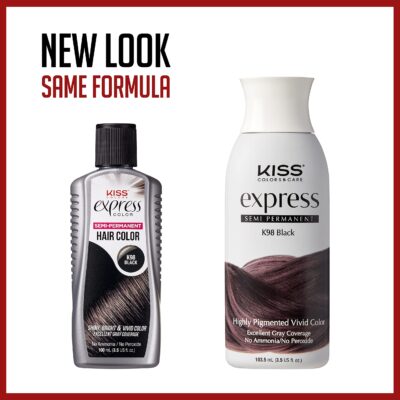 Kiss Express Semi-Permanent Hair Color 100mL (3.5 US fl.oz) (1 Count, Darkest Brown) - Image 3