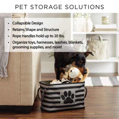Bone Dry Pet Storage Collection Lattice Paw Print, Medium Rectangle, White/Gray - Image 8