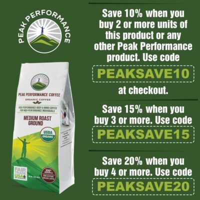 Peak Performance High Altitude Organic Coffee. Fair Trade, Low Acid, Non GMO, and Beans Full Of Antioxidants! Medium Roast Smooth Tasting USDA Certified Organic Ground Coffee Bag - Image 7