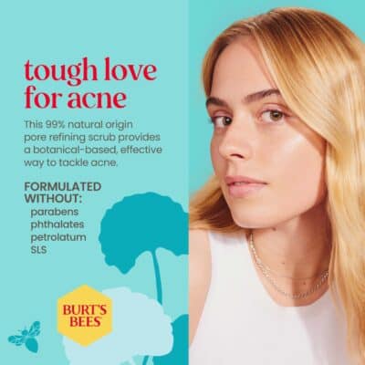 Burt?s Bees Clear and Balanced Deep Cleansing Acne Scrub, Salicylic Acid Acne Treatment with Cica, Facial Cream Exfoliator Helps Unclog Pores and Reduce Acne, 4 Oz - Image 6