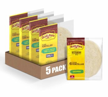 Old El Paso Restaurant Style Grande Flour Tortillas, 6-count (Pack of 5)